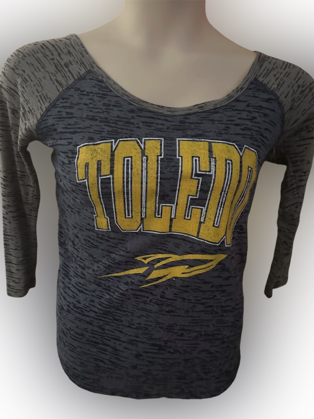 Toledo Grey & Gold Long Sleeve Raglan Tee
